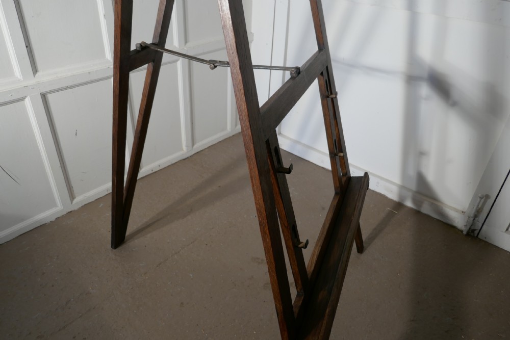 Large Rustic Pine Adjustable Artists’ Easel, or Blackboard Easel  View VI