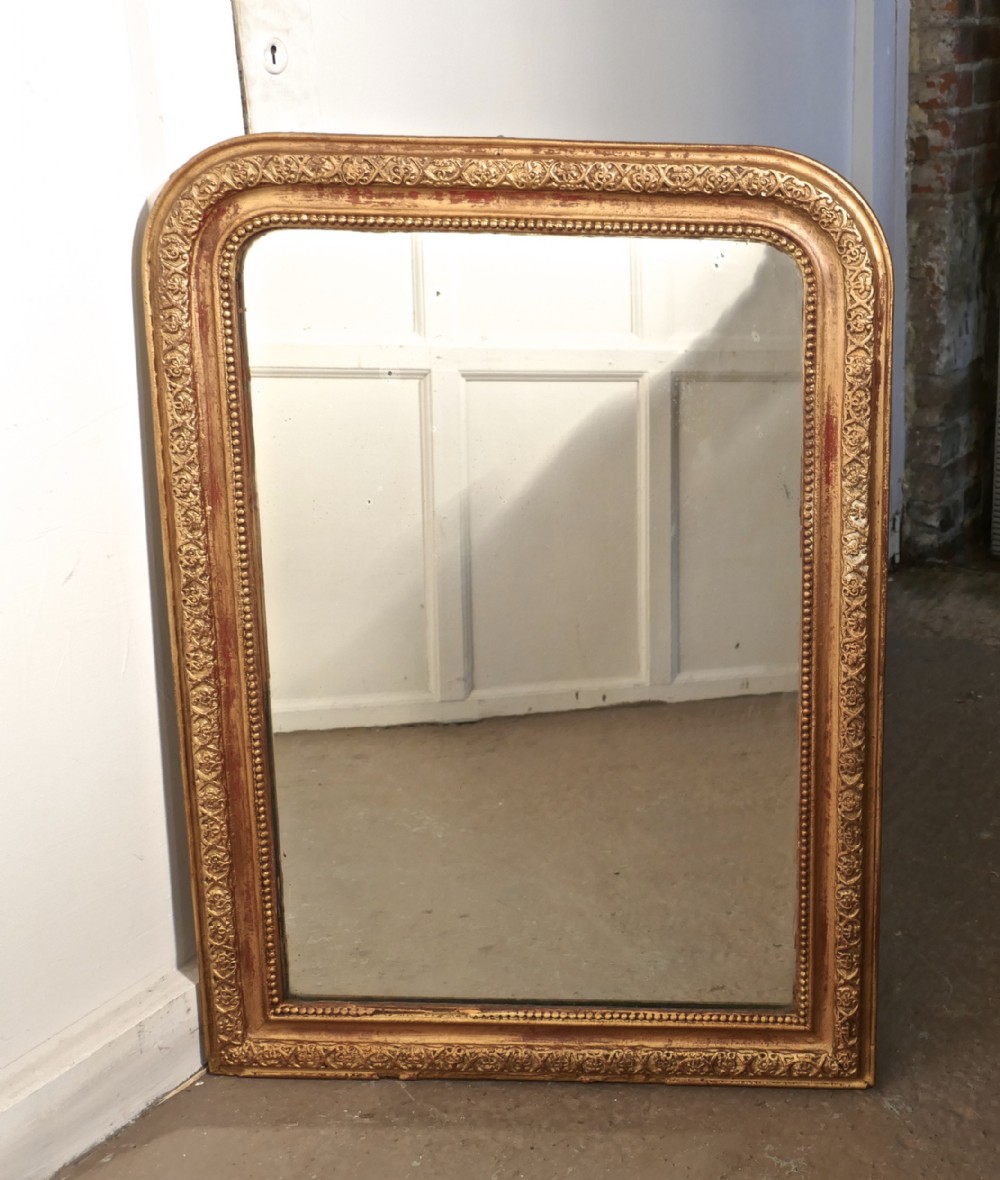 French 19th Century Louis Philippe Gilt Wall Mirror 