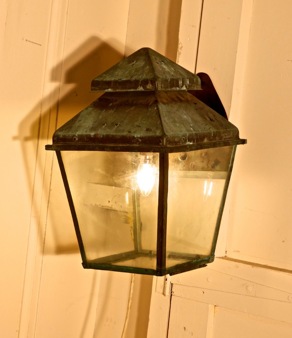 Large Copper Wall Lantern View V