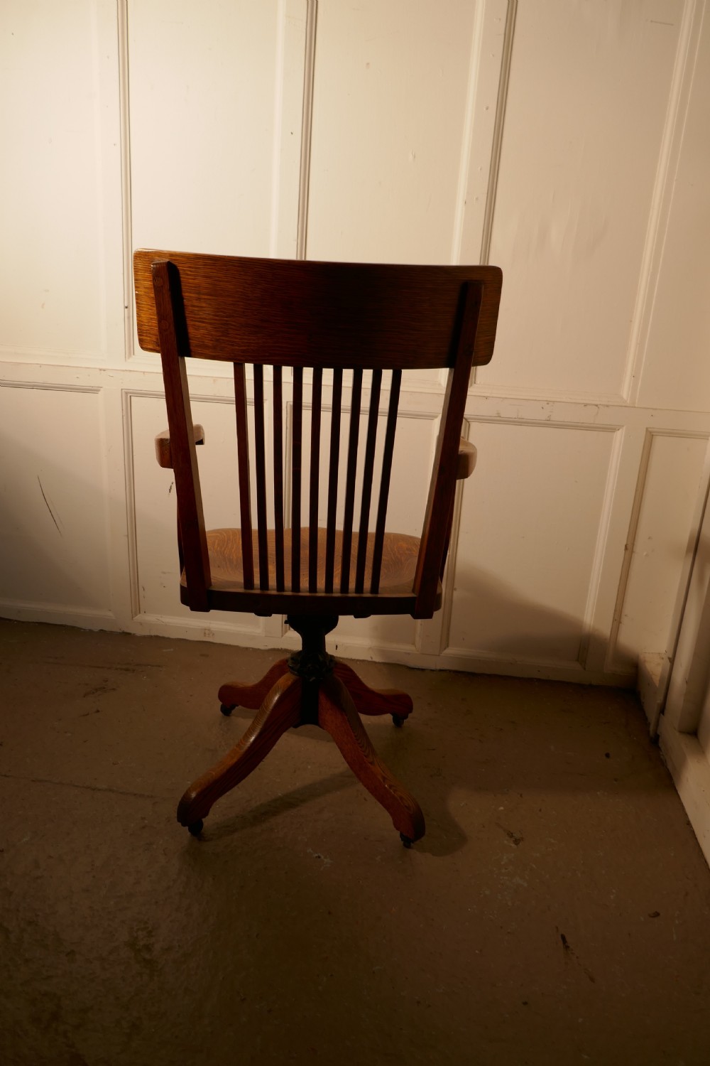 Edwardian Oak Office or Desk Chair View IV