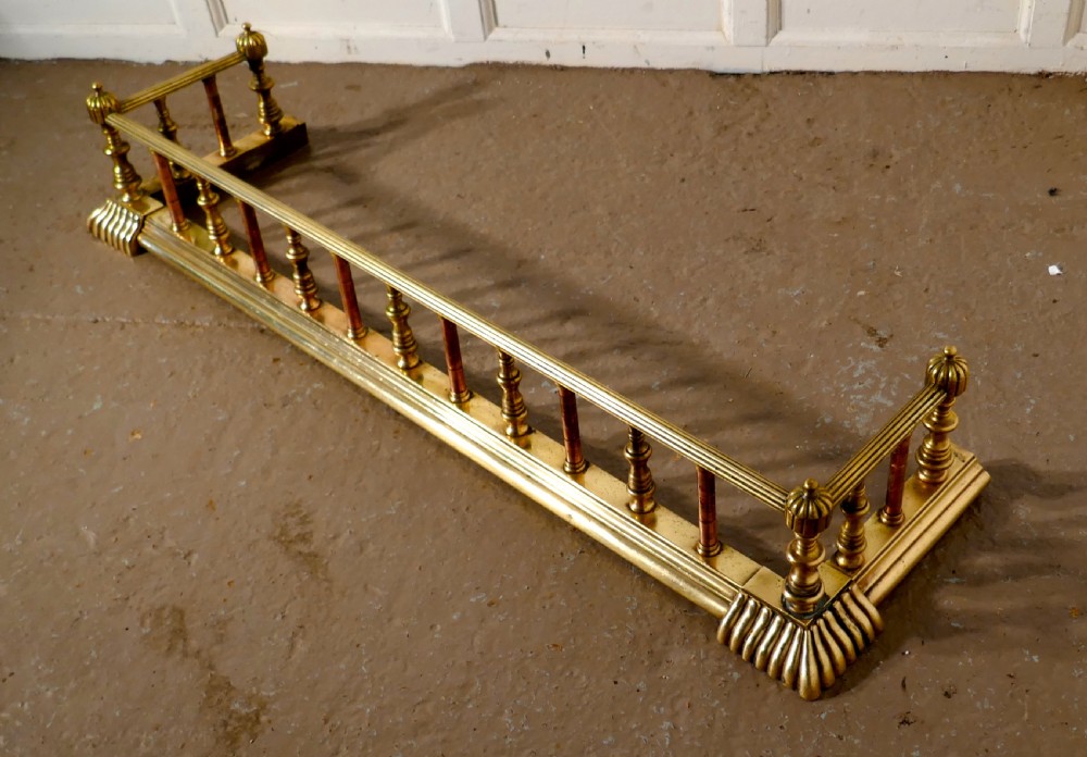 Large 19th Century Arts and Crafts Brass and Copper Fender 