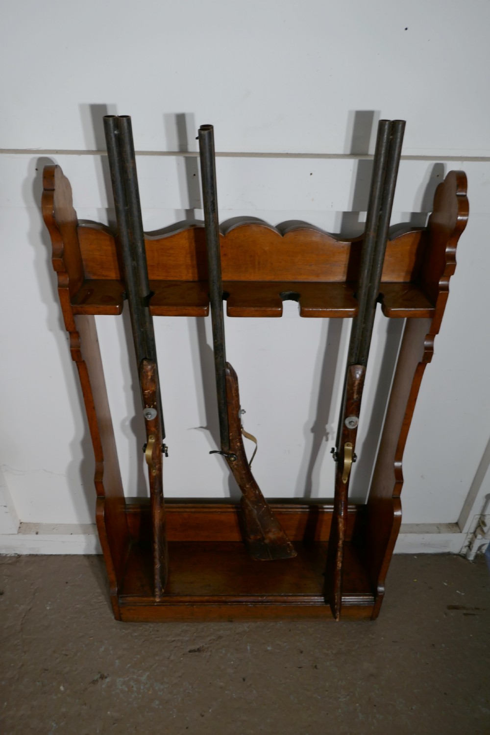 19th Century Oak Hunting Lodge Shot Gun Rack View IV