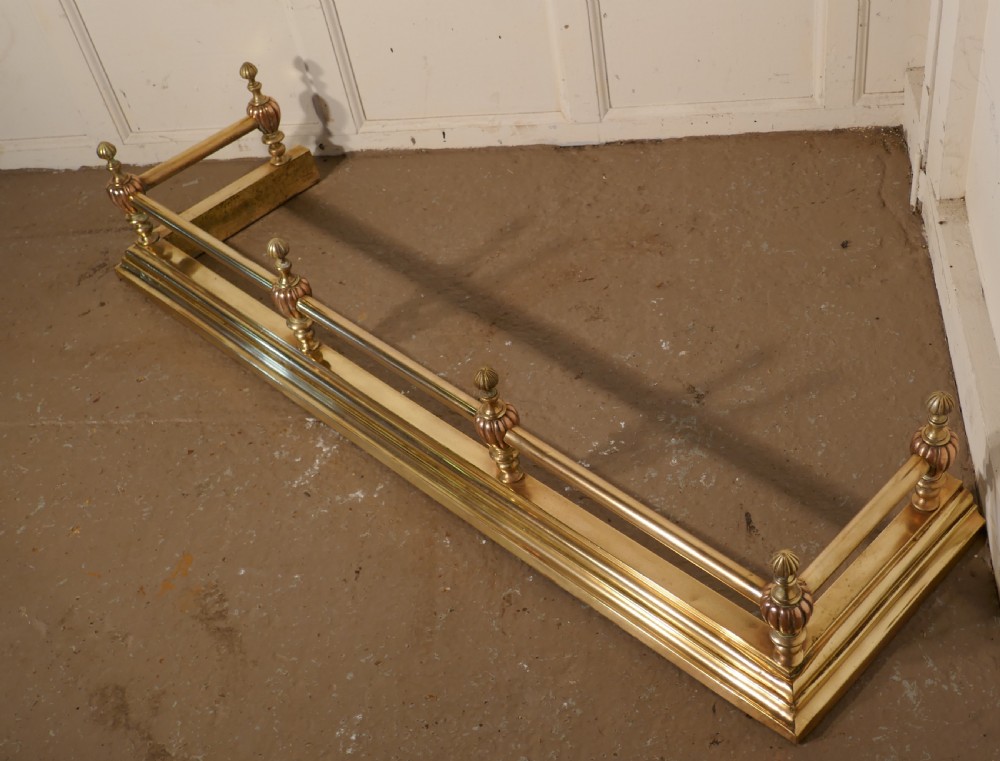Large 19th Century Arts and Crafts Brass and Copper Fender 