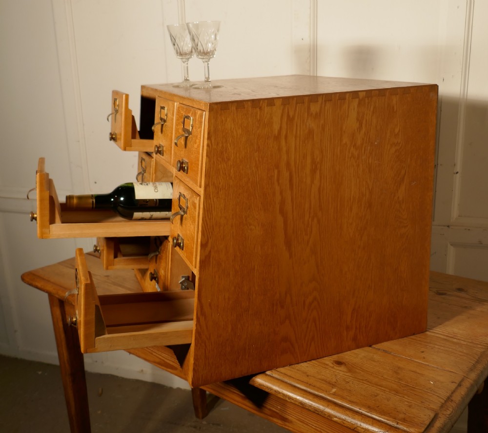 Art Deco Golden Oak Sloping Card Index Filing Cabinet by Libraco View IV
