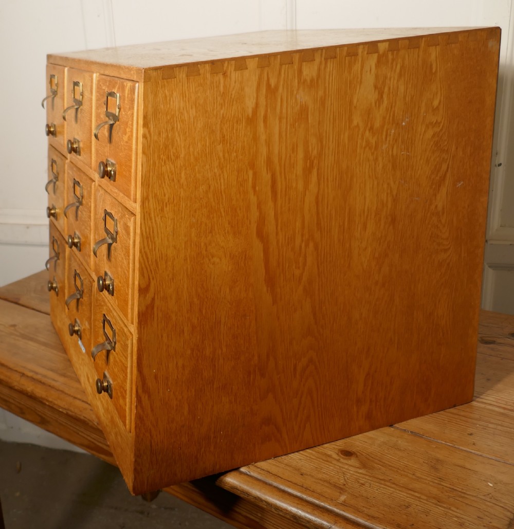 Art Deco Golden Oak Sloping Card Index Filing Cabinet by Libraco View VIII