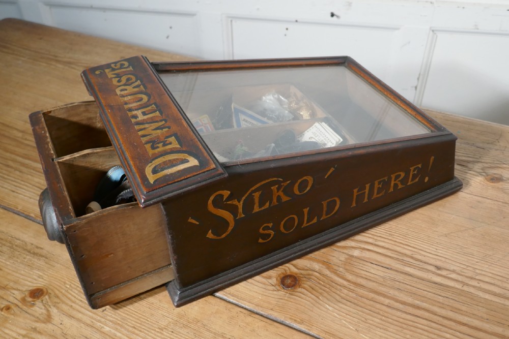 Edwardian Dewhurst’s Sylko Counter Top Cotton Reel Display Case Cabinet  View IV