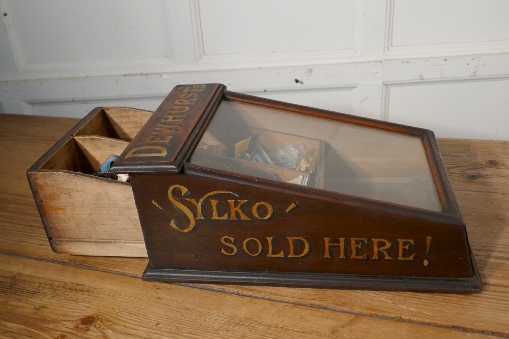 Edwardian Dewhurst’s Sylko Counter Top Cotton Reel Display Case Cabinet  View V