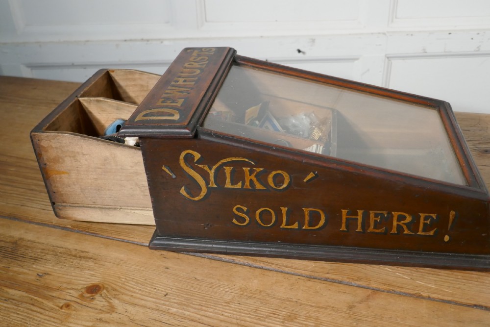 Edwardian Dewhurst’s Sylko Counter Top Cotton Reel Display Case Cabinet  View VI