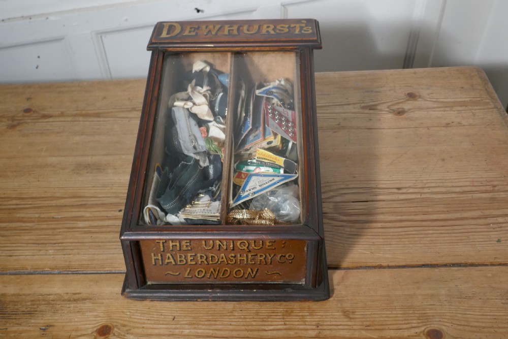 Edwardian Dewhurst’s Sylko Counter Top Cotton Reel Display Case Cabinet  View X