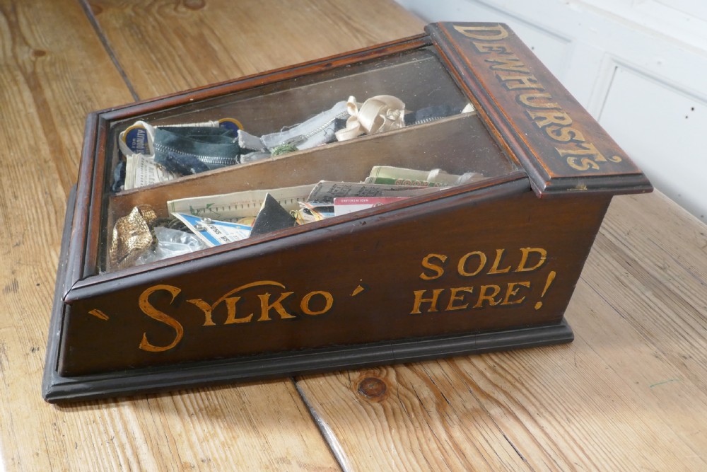 Edwardian Dewhurst’s Sylko Counter Top Cotton Reel Display Case Cabinet  View XI