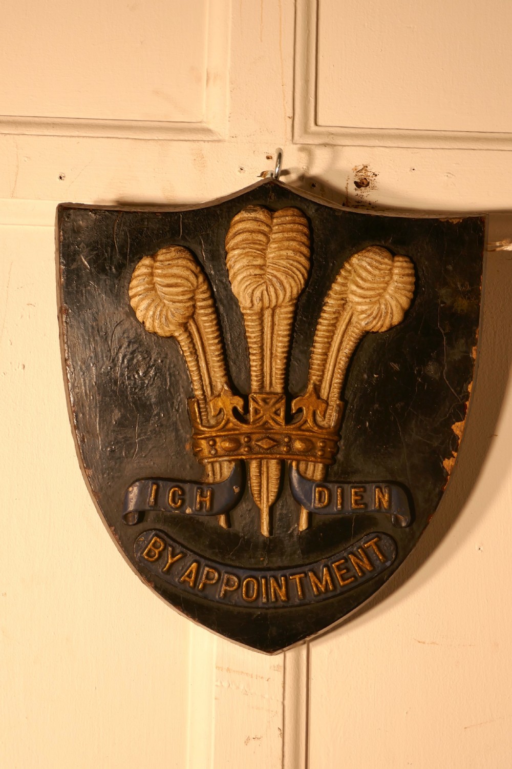 19th Century HRH Edward VII, Prince of Wales Feathers Royal Warrant Plaque  View III