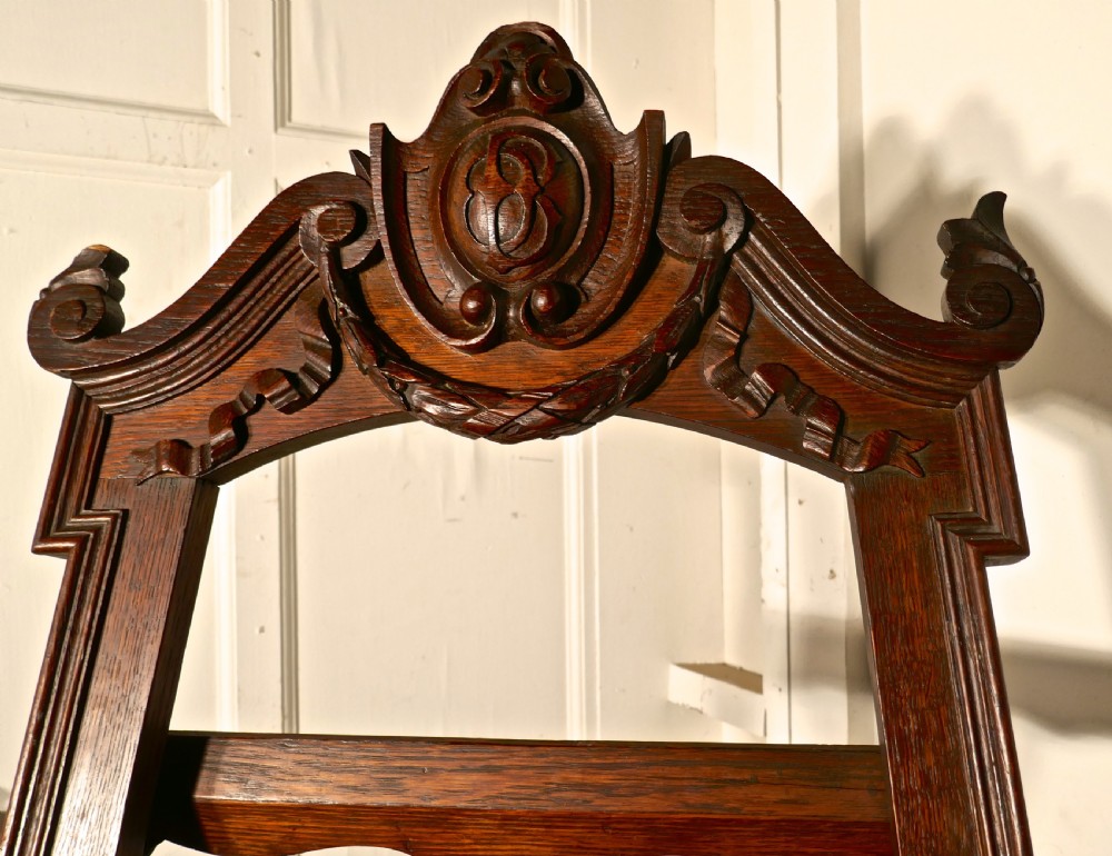 Superb Large 19th Century Carved Oak Easel View II