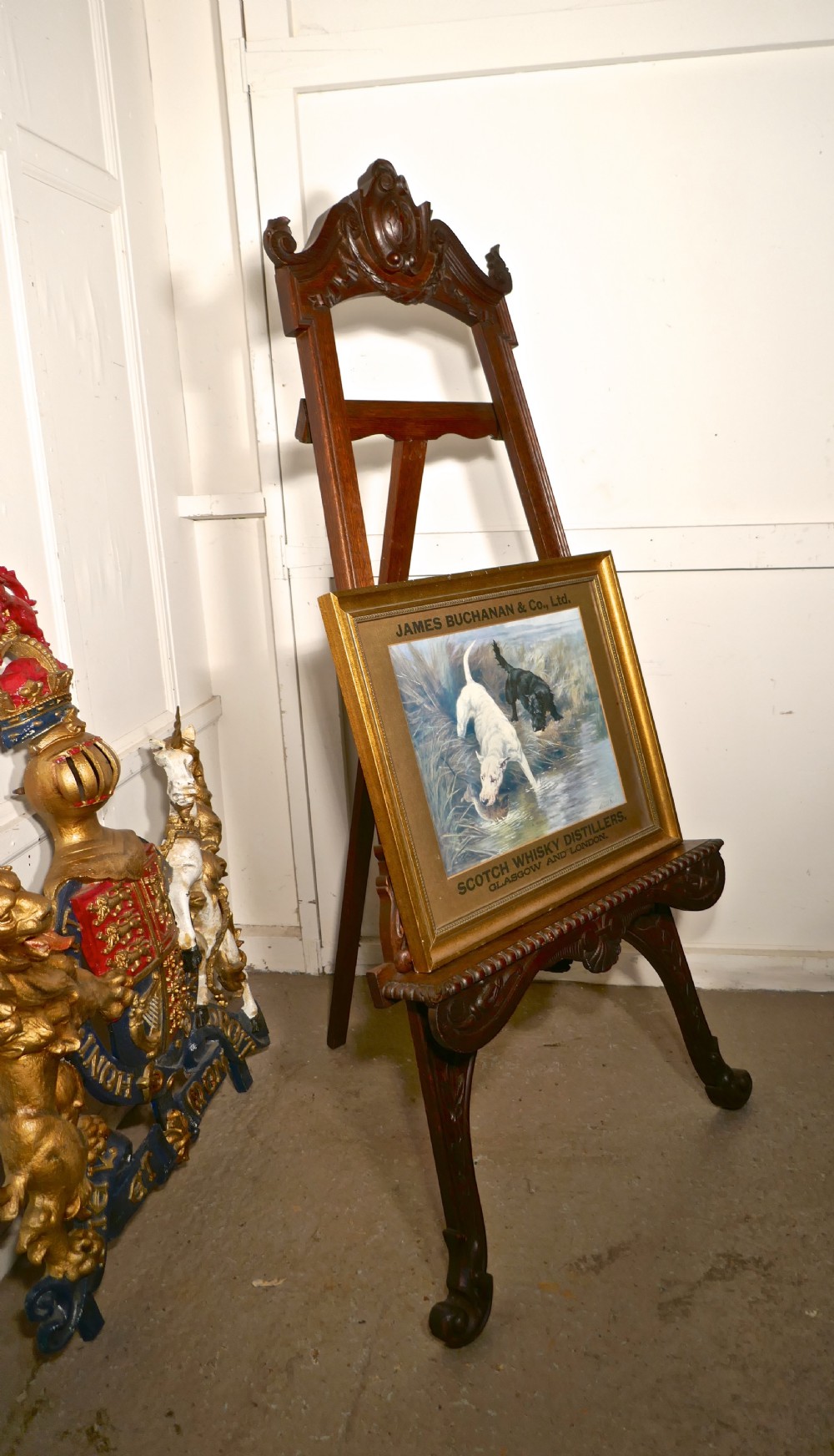 Superb Large 19th Century Carved Oak Easel View III