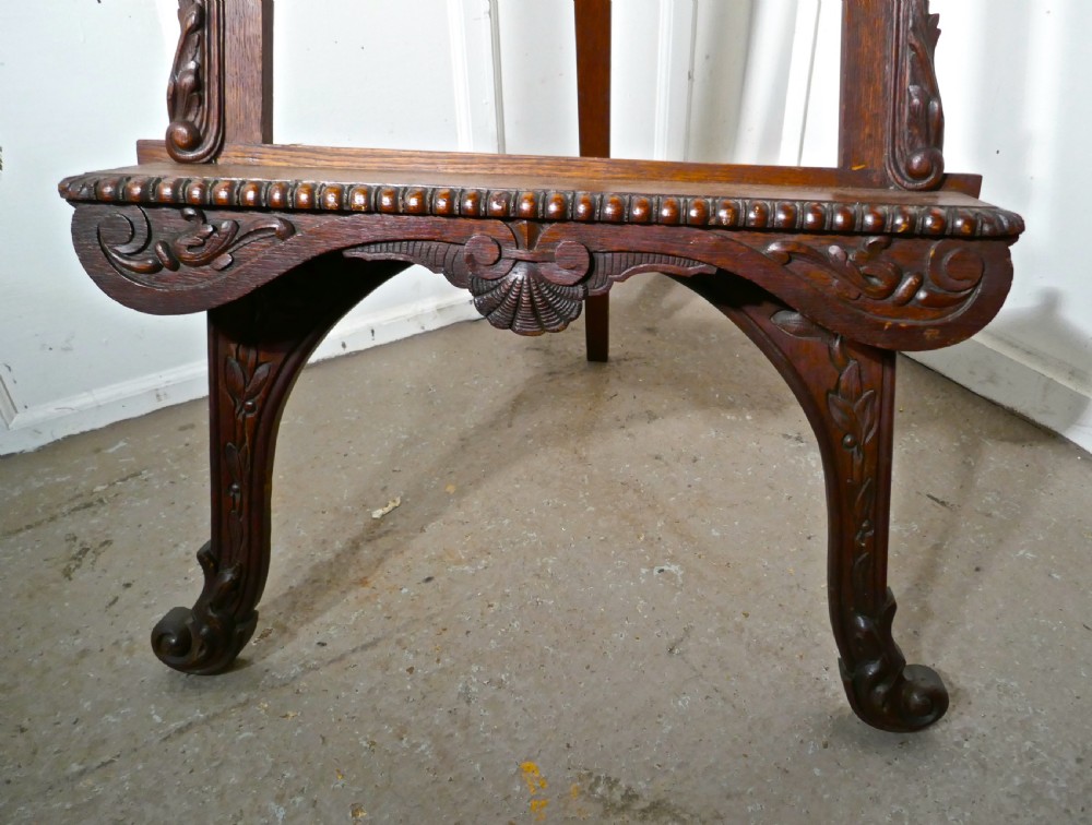 Superb Large 19th Century Carved Oak Easel View V