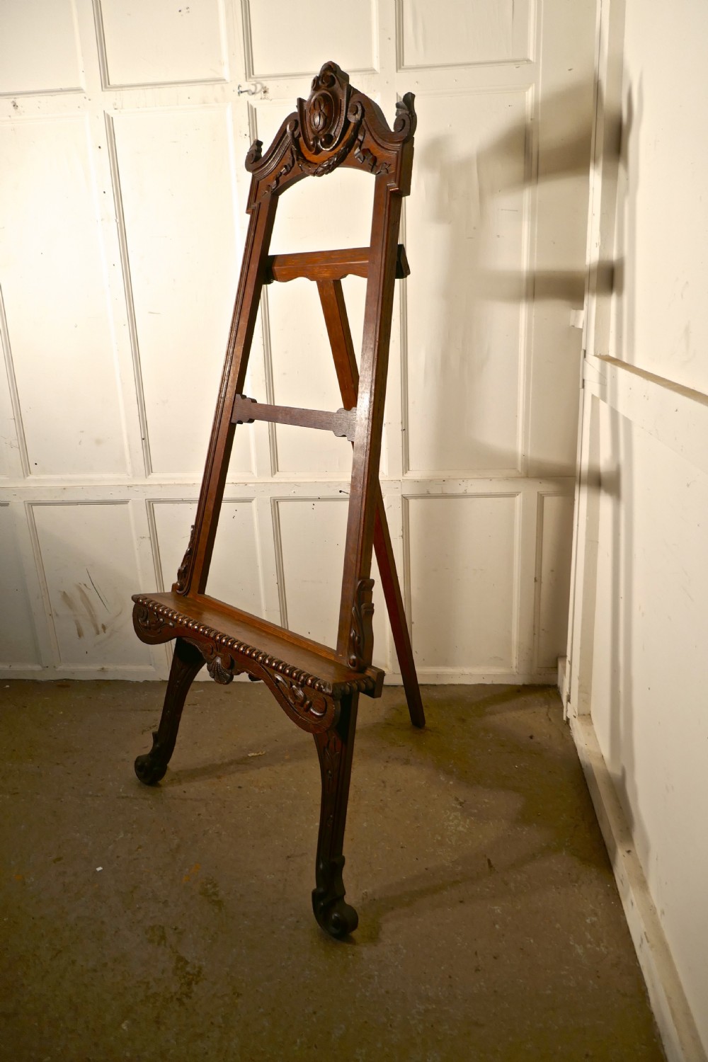 Superb Large 19th Century Carved Oak Easel View VI
