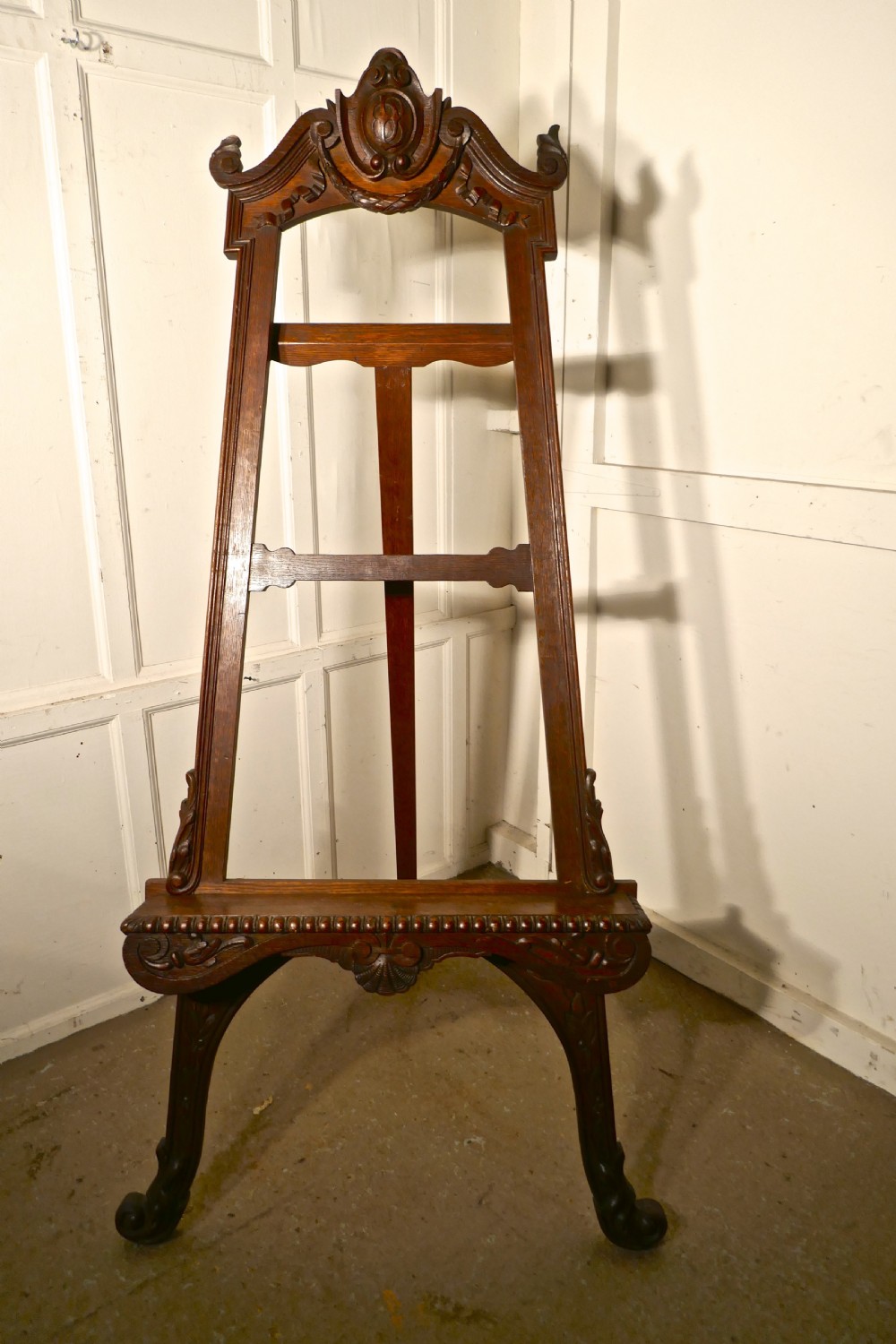 Superb Large 19th Century Carved Oak Easel View VII