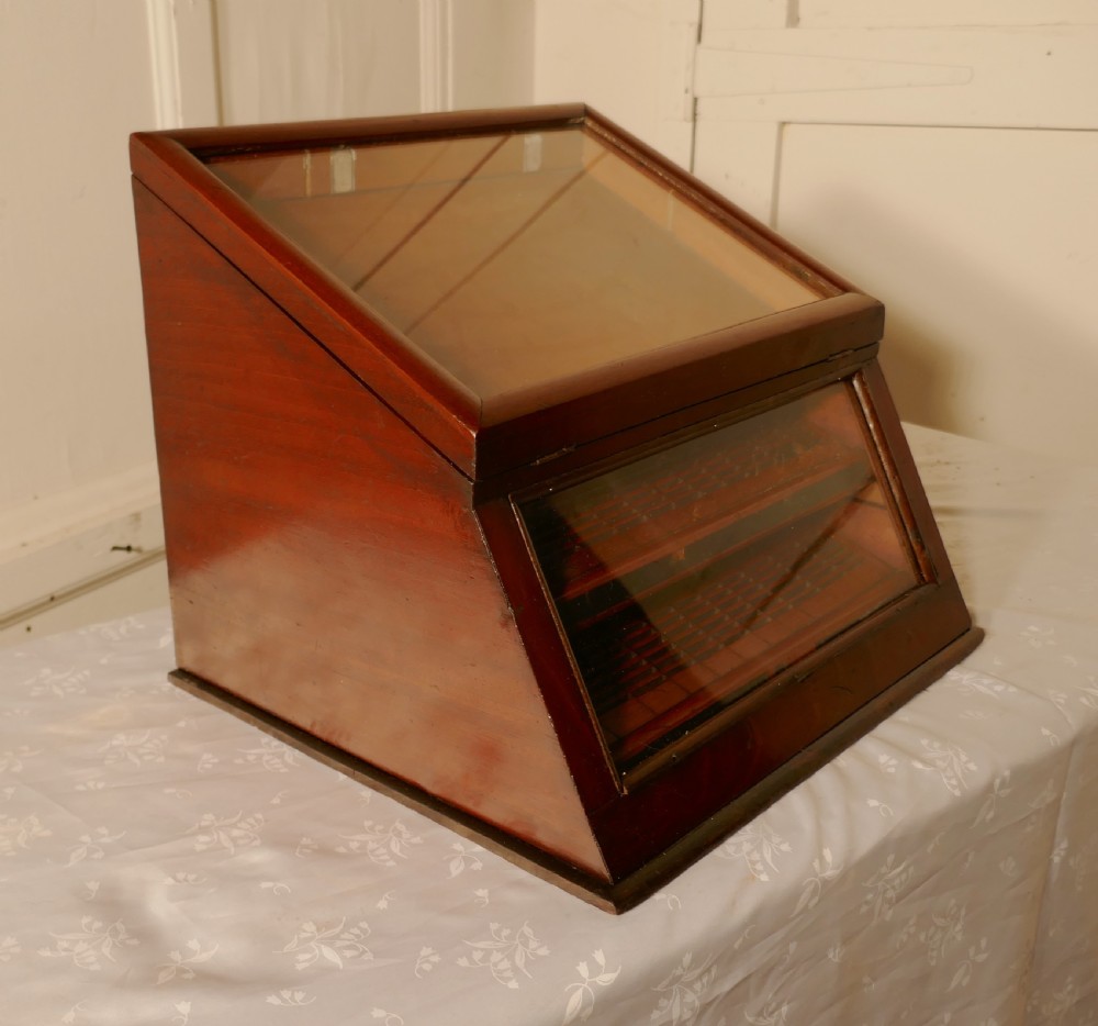Victorian Mahogany Haberdashery Counter Top Shop Display Cabinet View III