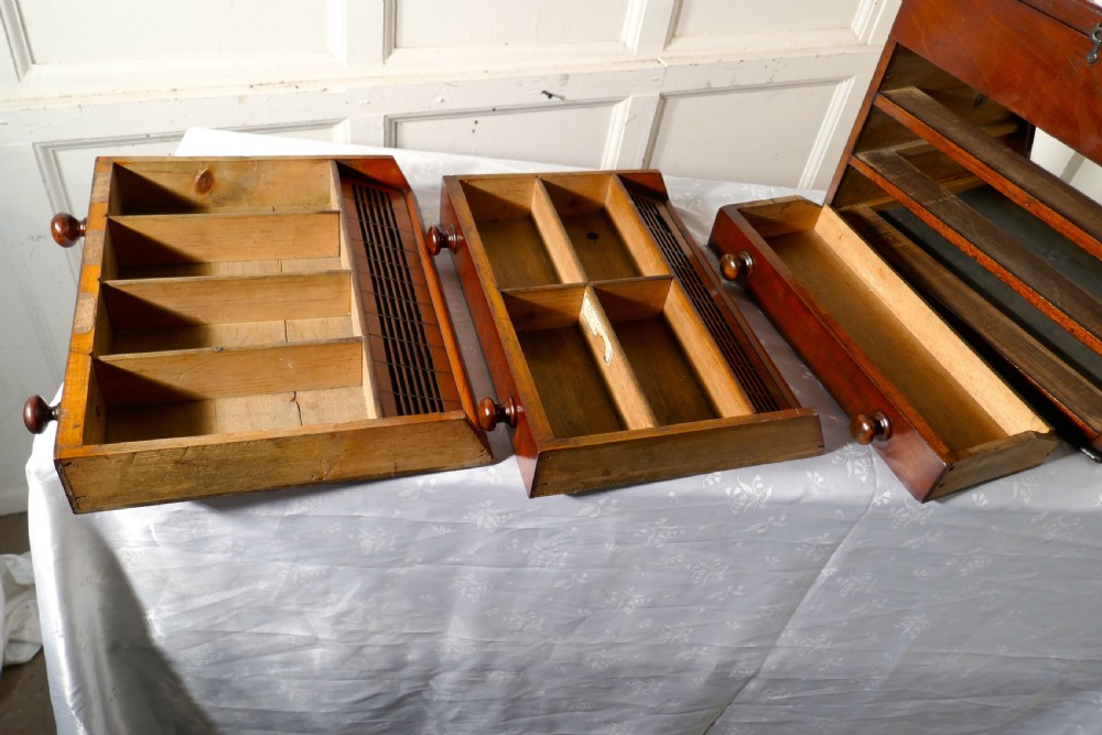 Victorian Mahogany Haberdashery Counter Top Shop Display Cabinet View VI