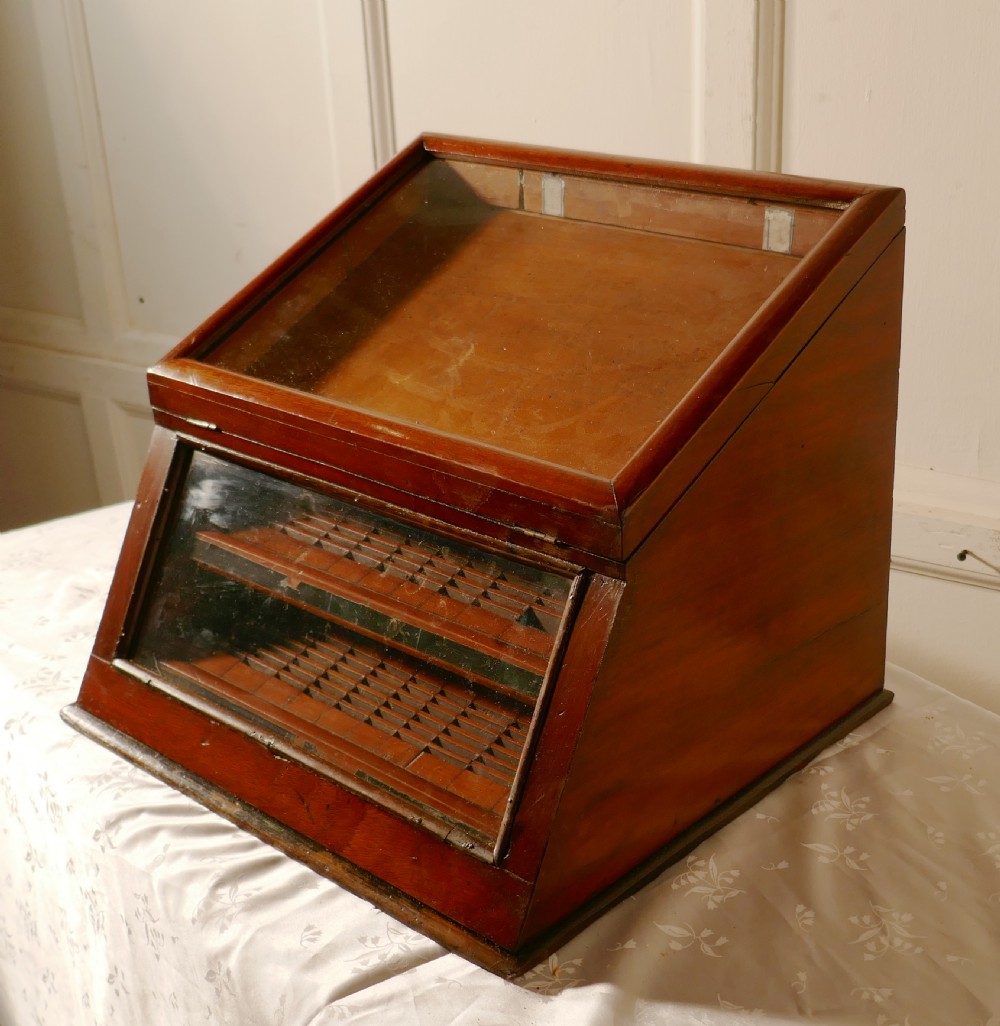 Victorian Mahogany Haberdashery Counter Top Shop Display Cabinet View VIII