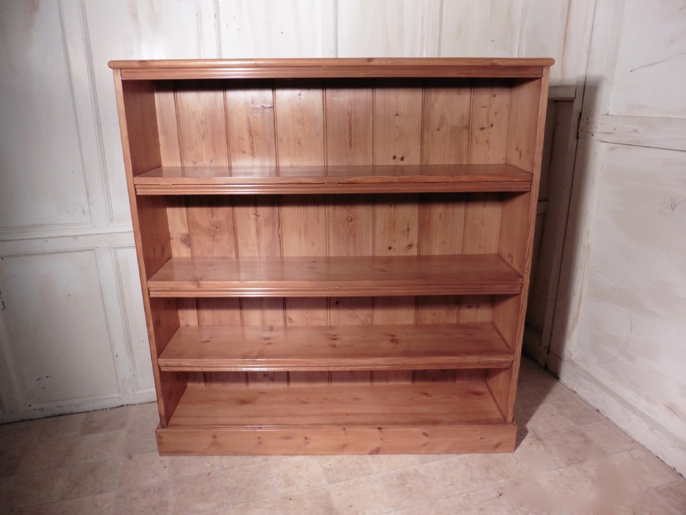 Victorian Stripped Pine Open Bookcase.
