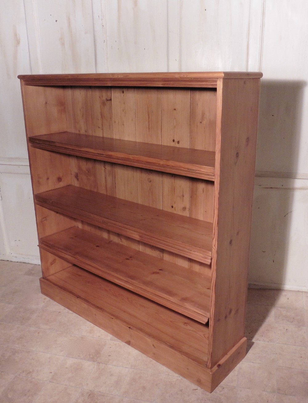 Victorian Stripped Pine Open Bookcase. View II