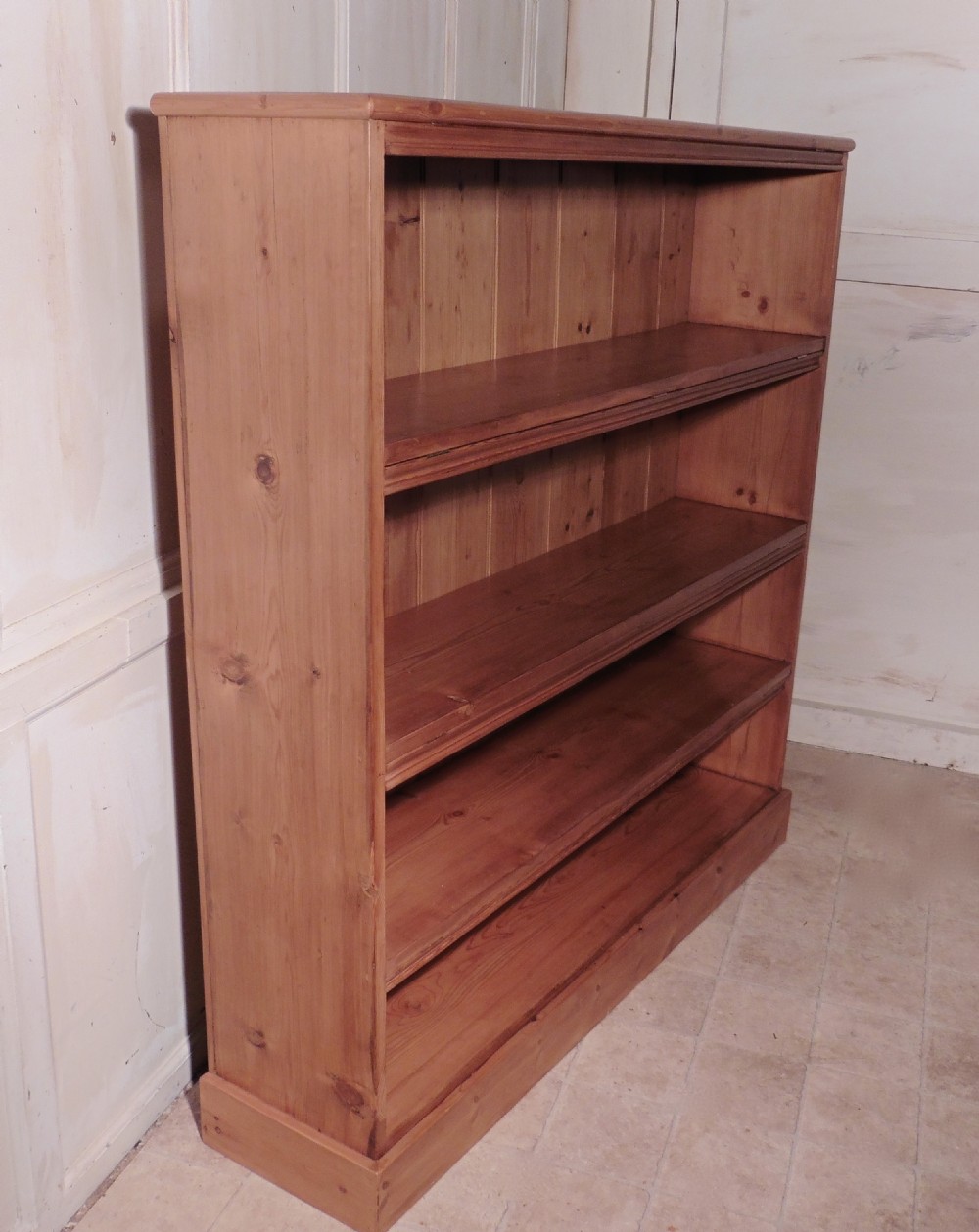 Victorian Stripped Pine Open Bookcase. View VI