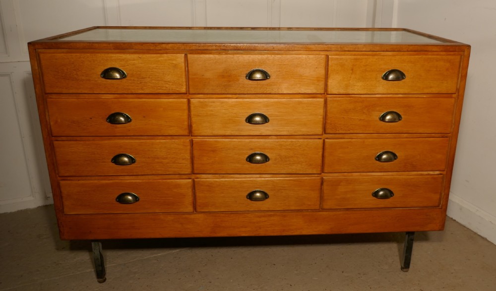 Vintage Art Deco Haberdashery Shop Counter with Drawers View IV