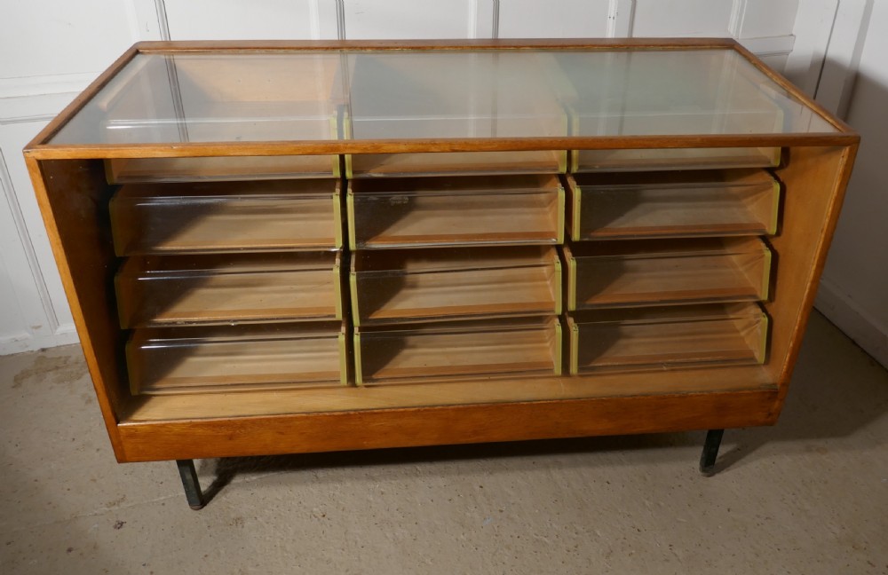 Vintage Art Deco Haberdashery Shop Counter with Drawers View VI