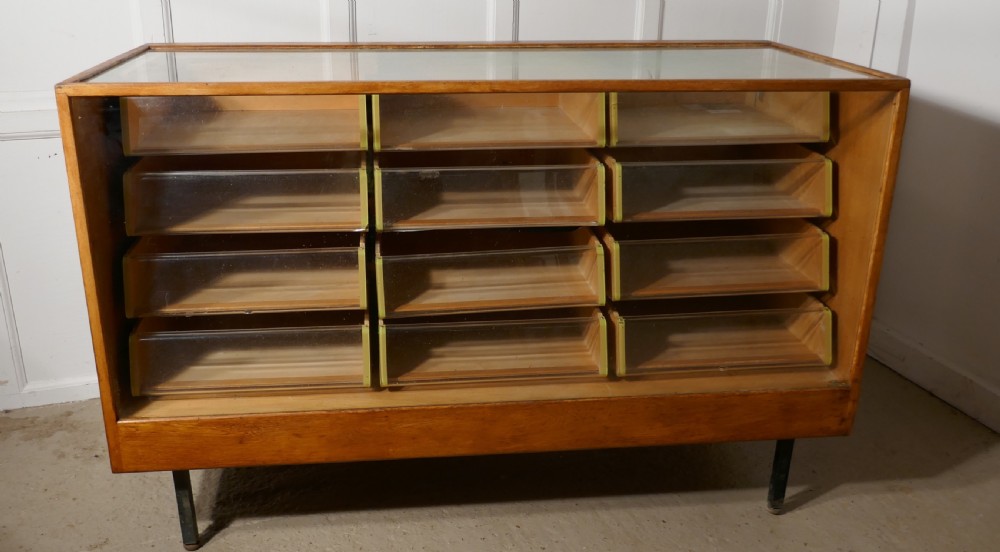 Vintage Art Deco Haberdashery Shop Counter with Drawers View VIII