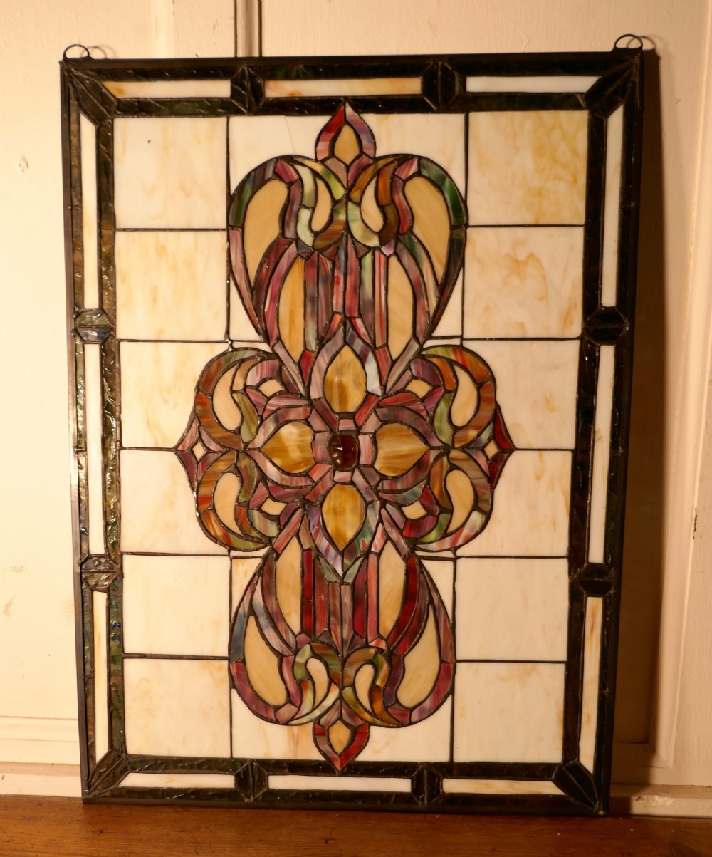 Arts and Crafts Stained Glass Panel  View III