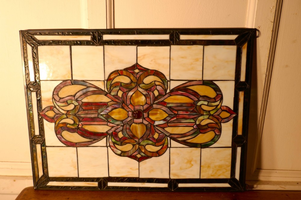 Arts and Crafts Stained Glass Panel  View VII