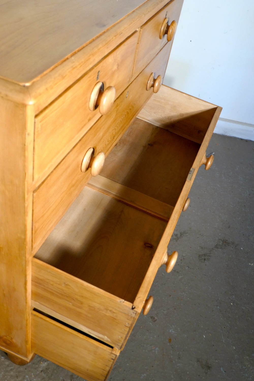 A Large Restored Victorian Pine Chest of Drawers View V