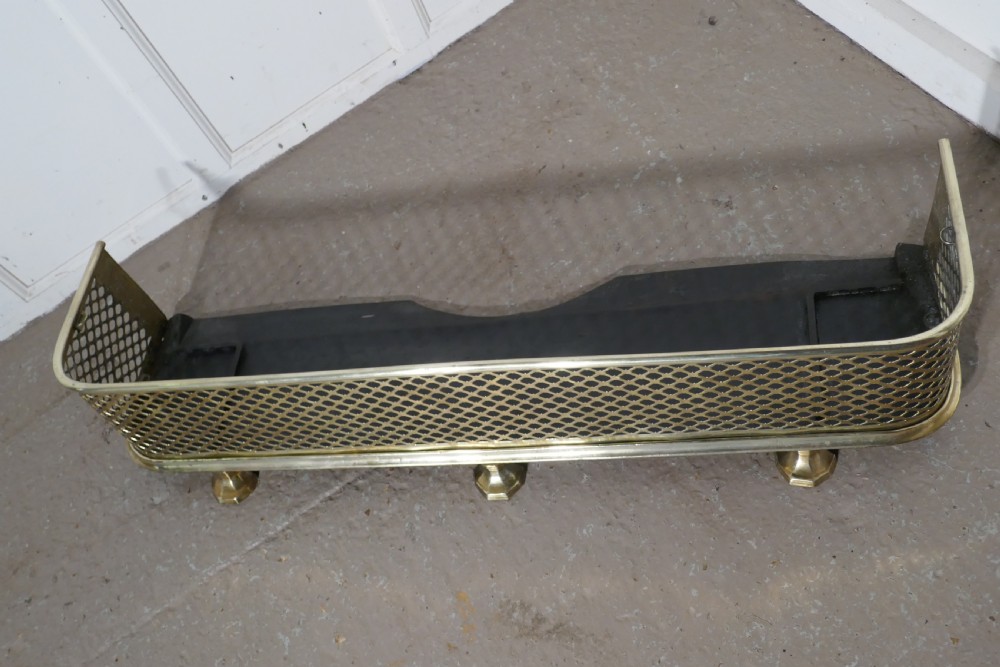 Victorian Pierced Brass Fender  
