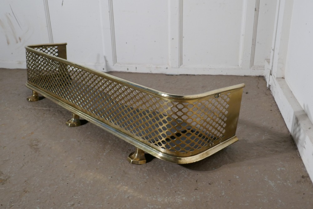 Victorian Pierced Brass Fender   View II