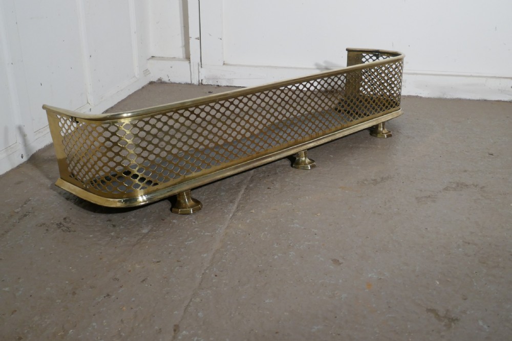 Victorian Pierced Brass Fender   View V