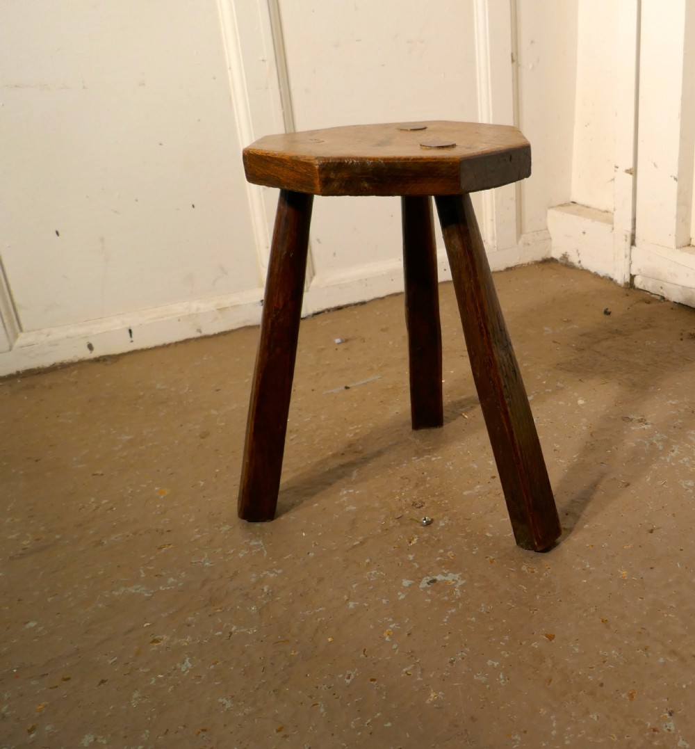 Elm Milking Stool or Dairy Stool View IV