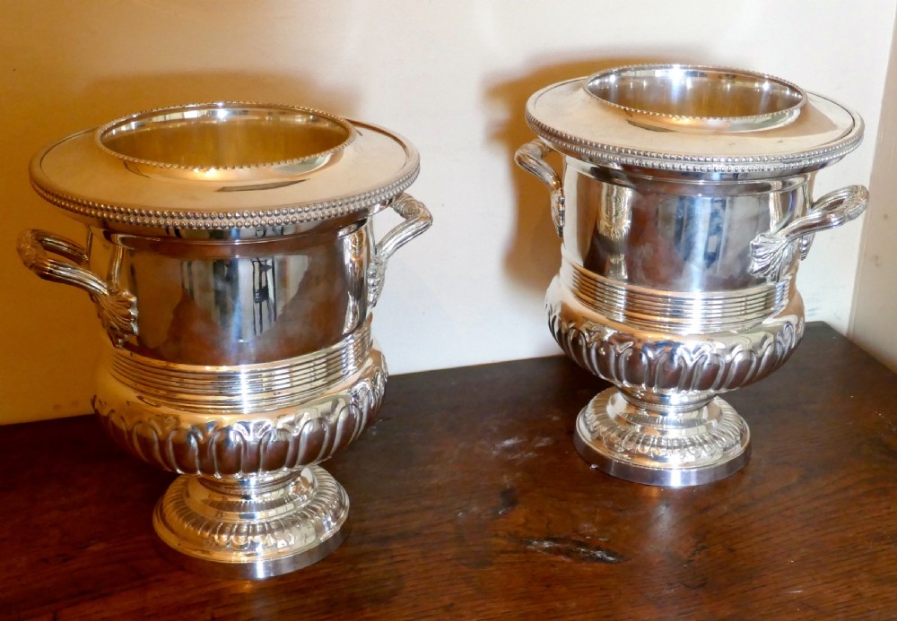 A Fine Pair of Campana Style Wine Coolers, Champaign Ice Buckets View X