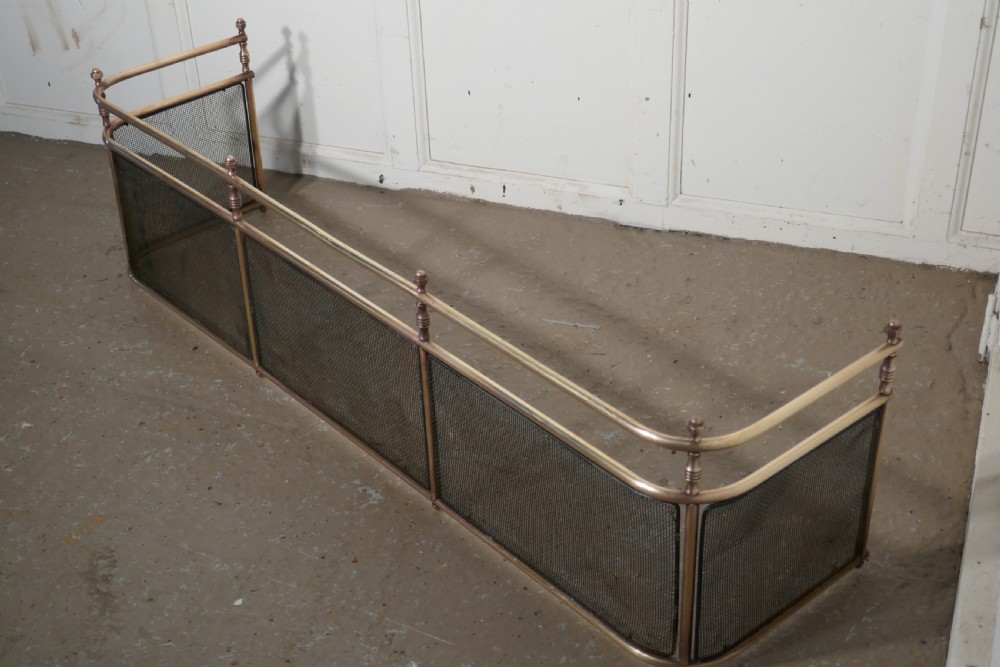 A Large Victorian Brass Club Fender  View V