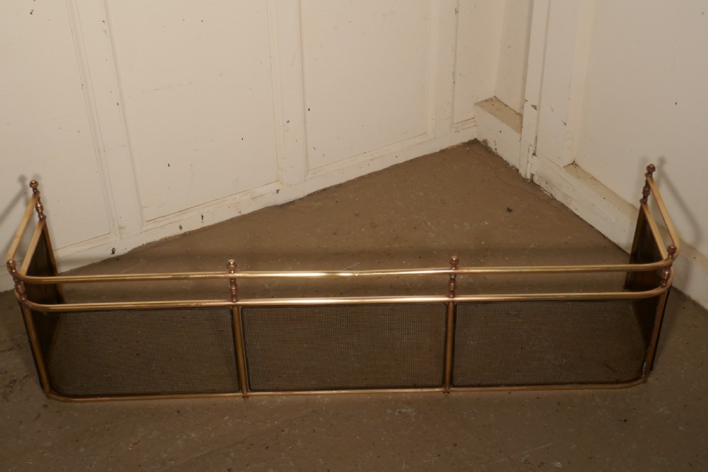 A Large Victorian Brass Club Fender  View VI
