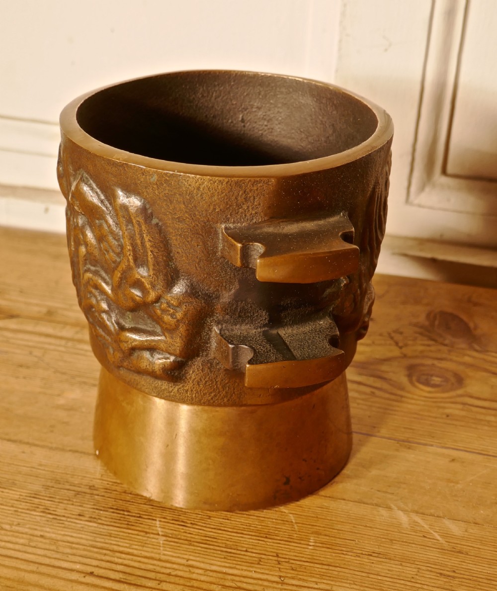 Oriental Bronze Pestle and Mortar  View V