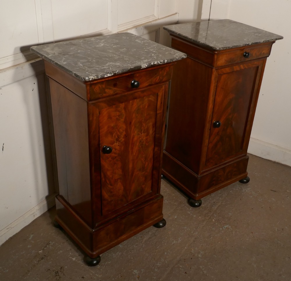 A Pair of Figured Mahogany Bedside Cupboards View VII