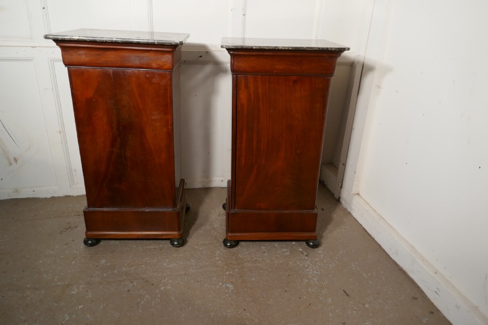 A Pair of Figured Mahogany Bedside Cupboards View IX