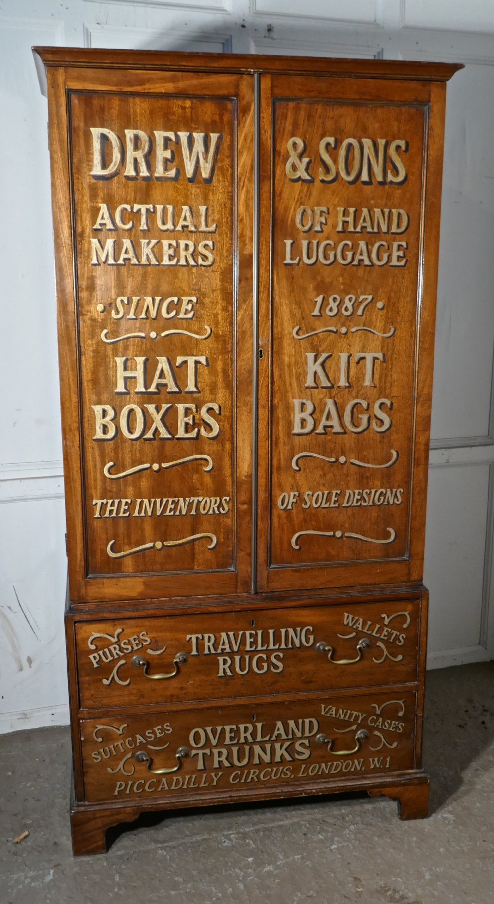 A Victorian Mahogany Shelved Press with Hanging rail