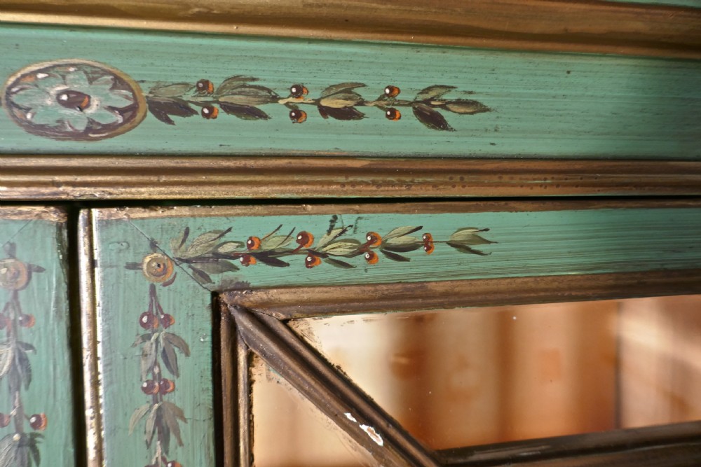 Edwardian Hand Painted Cabinet on Chest of Drawers View VI