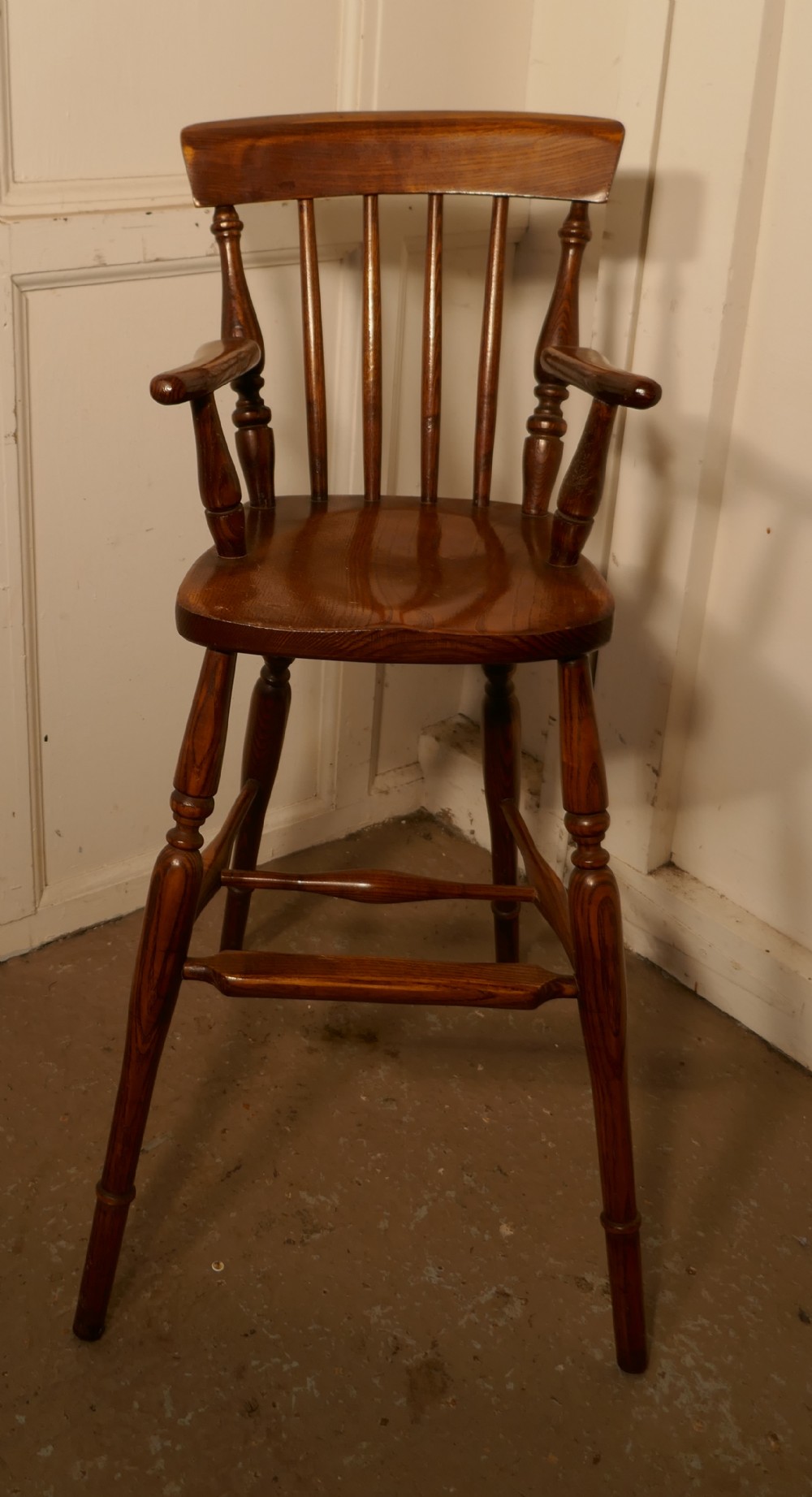 Early 19th Century Ash and Elm Childs High Chair