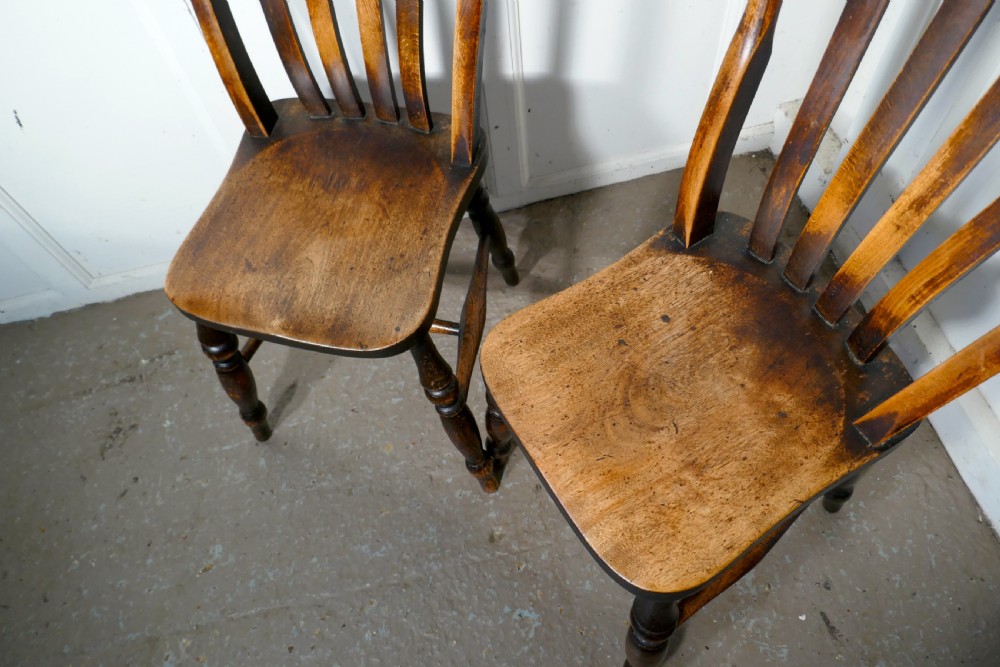 A pair of Victorian Beech & Elm Splat Back Chairs View III