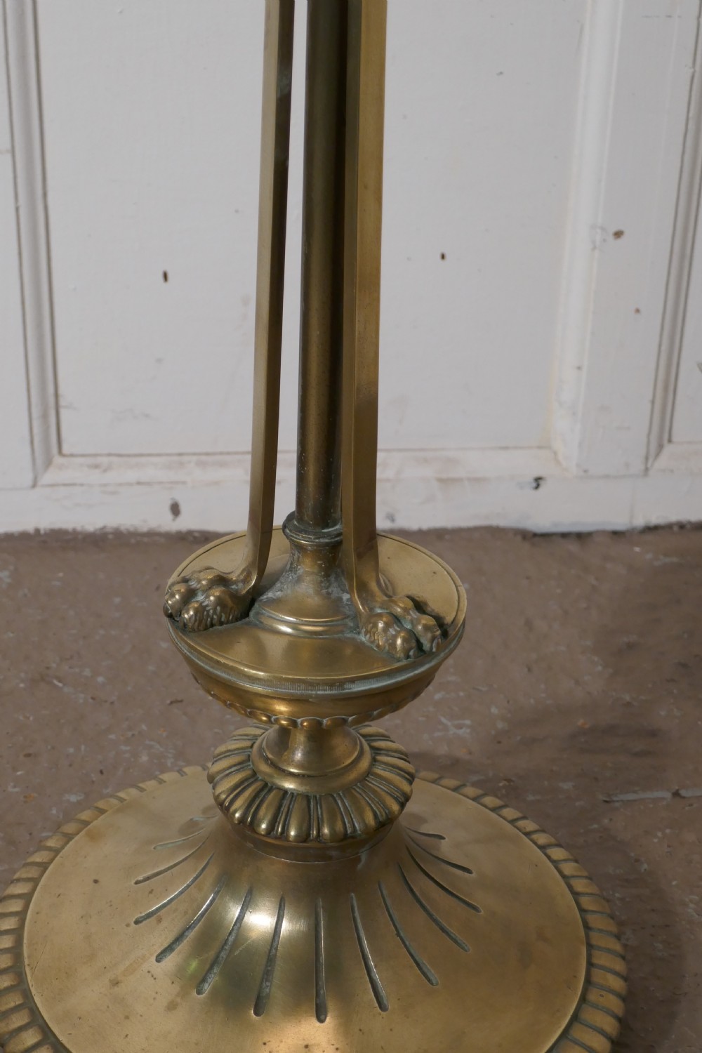 Arts and Crafts Brass Floor Lamp, Regency Style Standard Lamp    View II