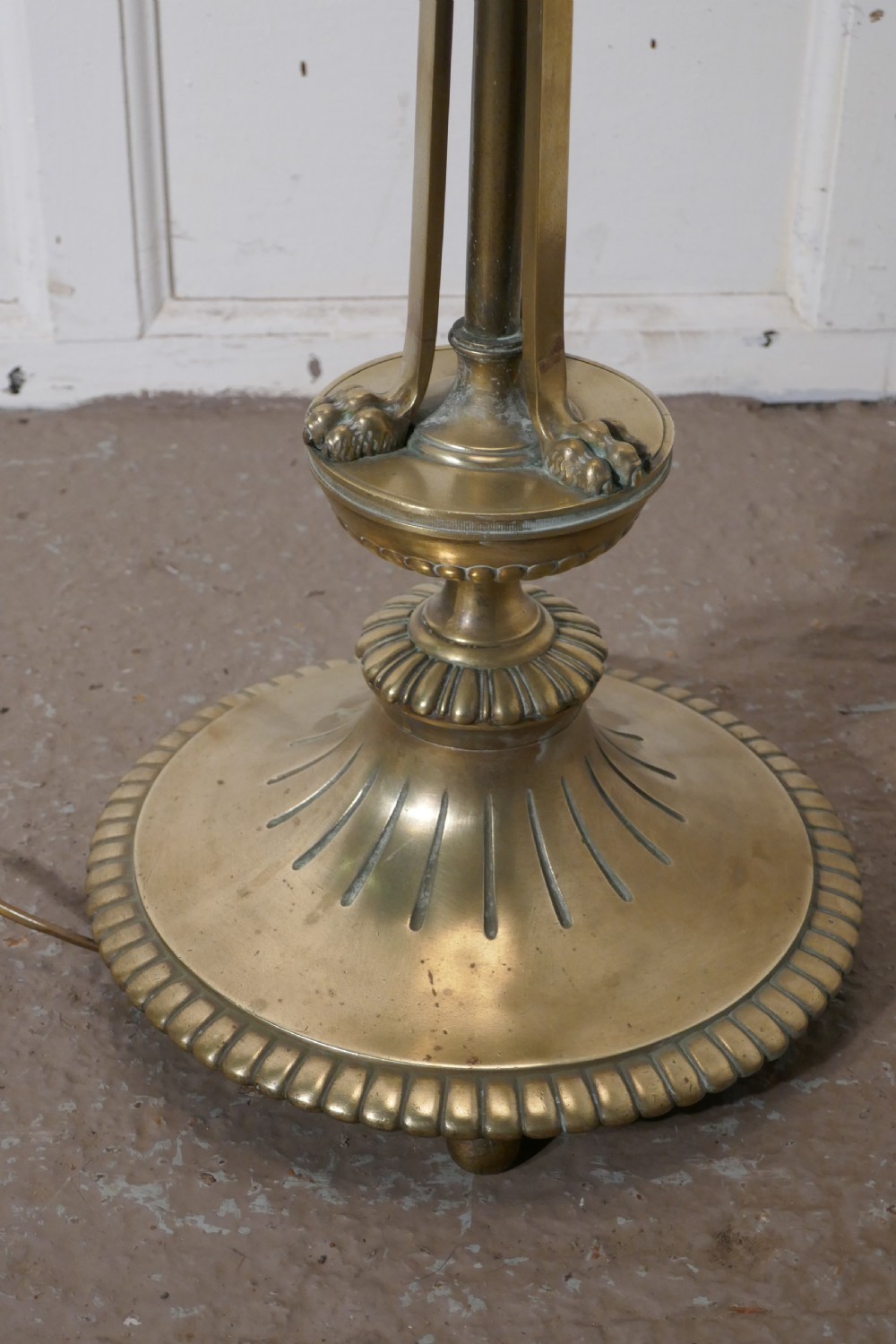 Arts and Crafts Brass Floor Lamp, Regency Style Standard Lamp    View III
