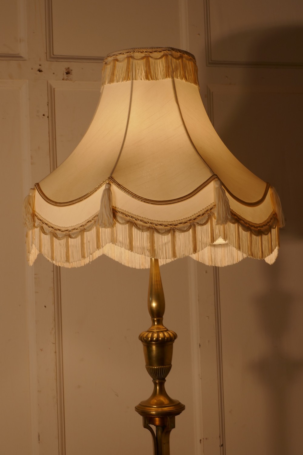 Arts and Crafts Brass Floor Lamp, Regency Style Standard Lamp    View V