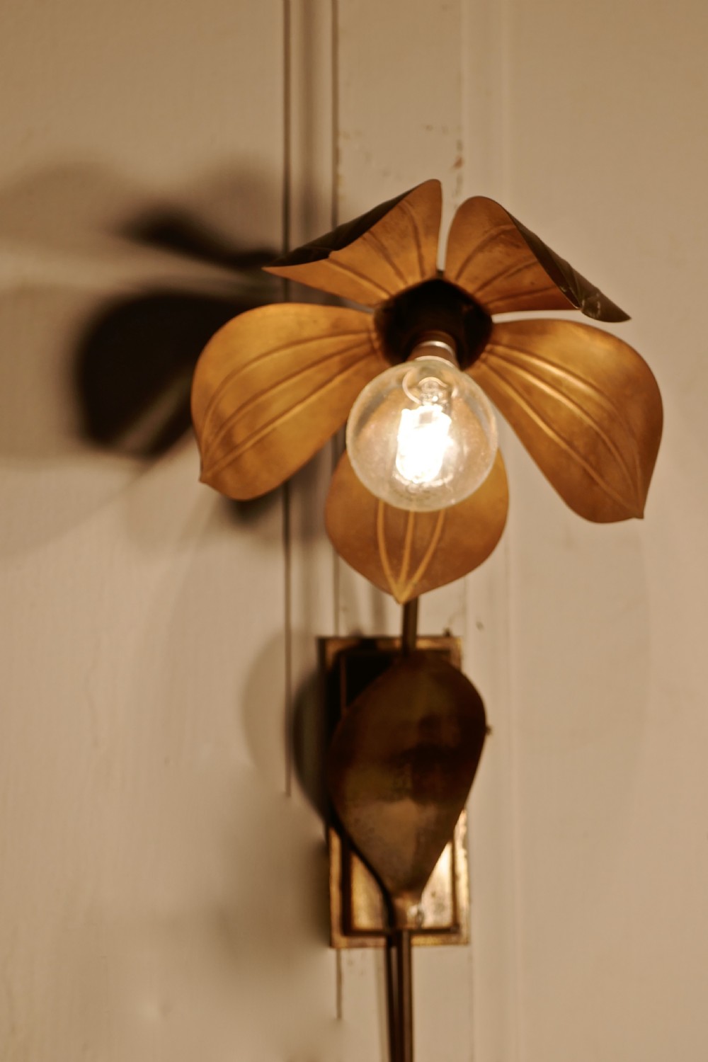 A Pair of French Art Deco Toleware Sunflower Wall Lights View VI